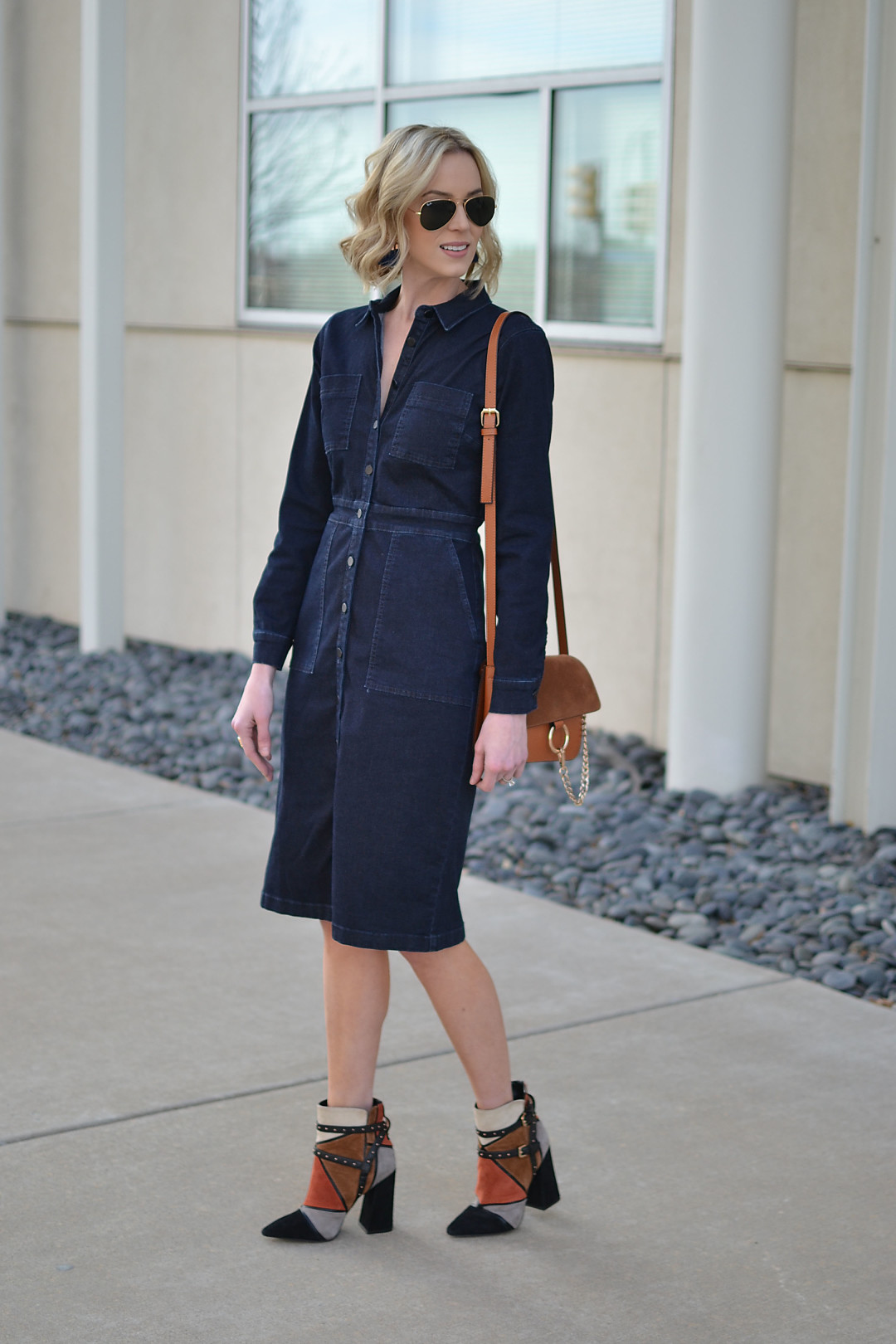 Tailored Denim Dress - Straight A Style