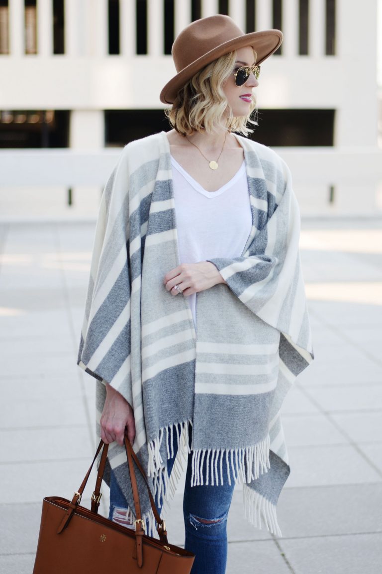 How to Style a Poncho with Jeans - Straight A Style