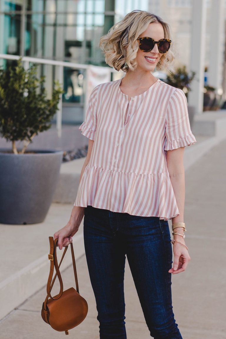 Striped Peplum Top - Straight A Style