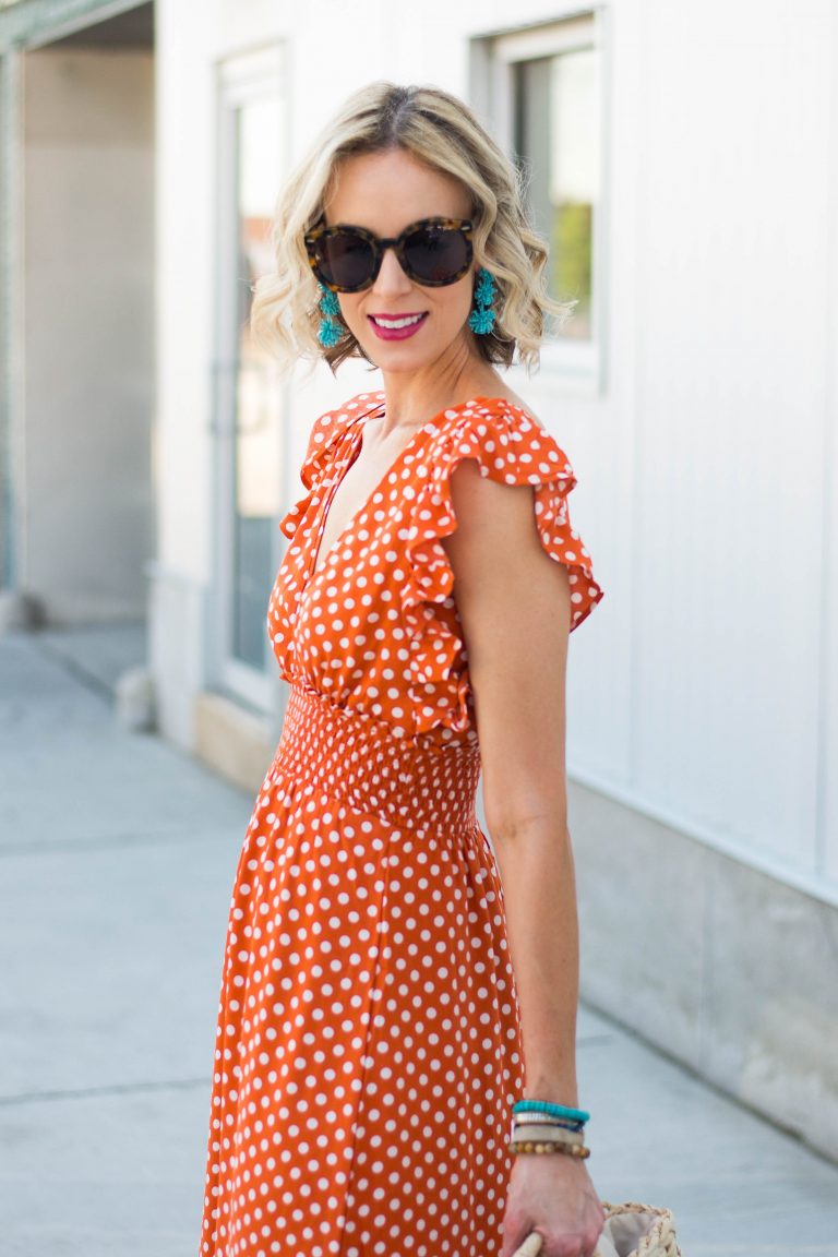 Orange Polka Dot Dress + Nordstrom Anniversary Sale Info - Straight A Style