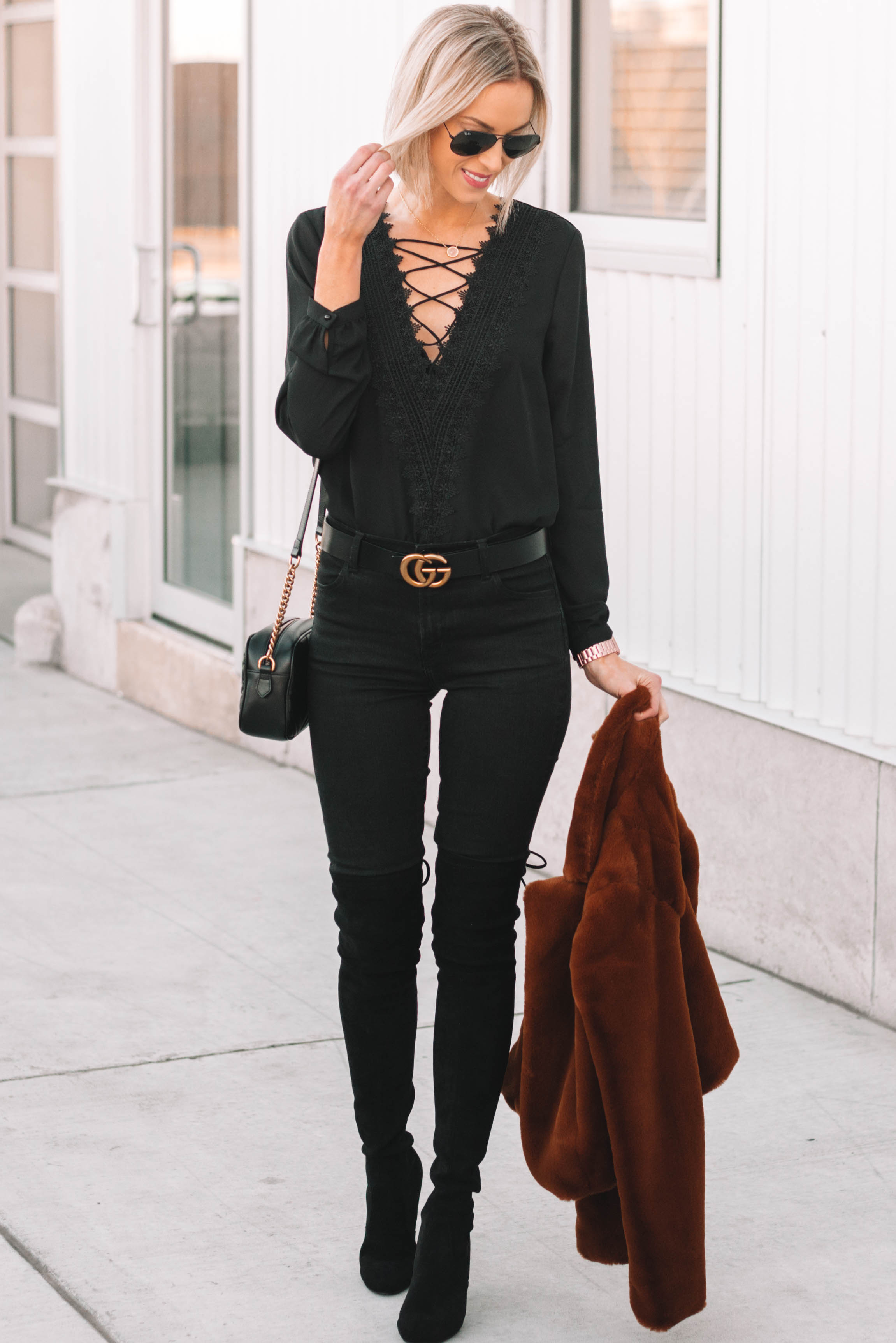over the knee flat boots outfits