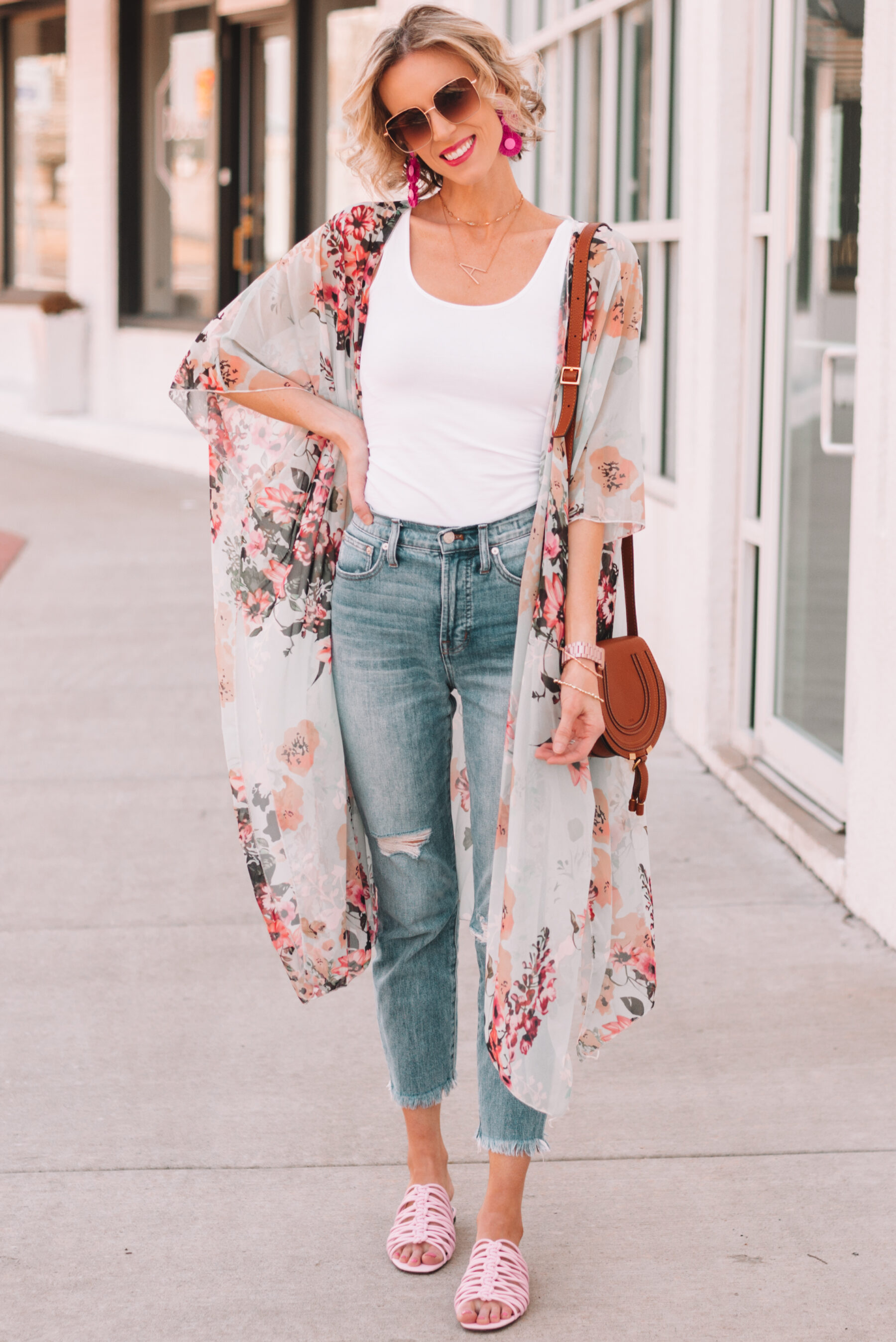 kimono and jeans 1 - Straight A Style