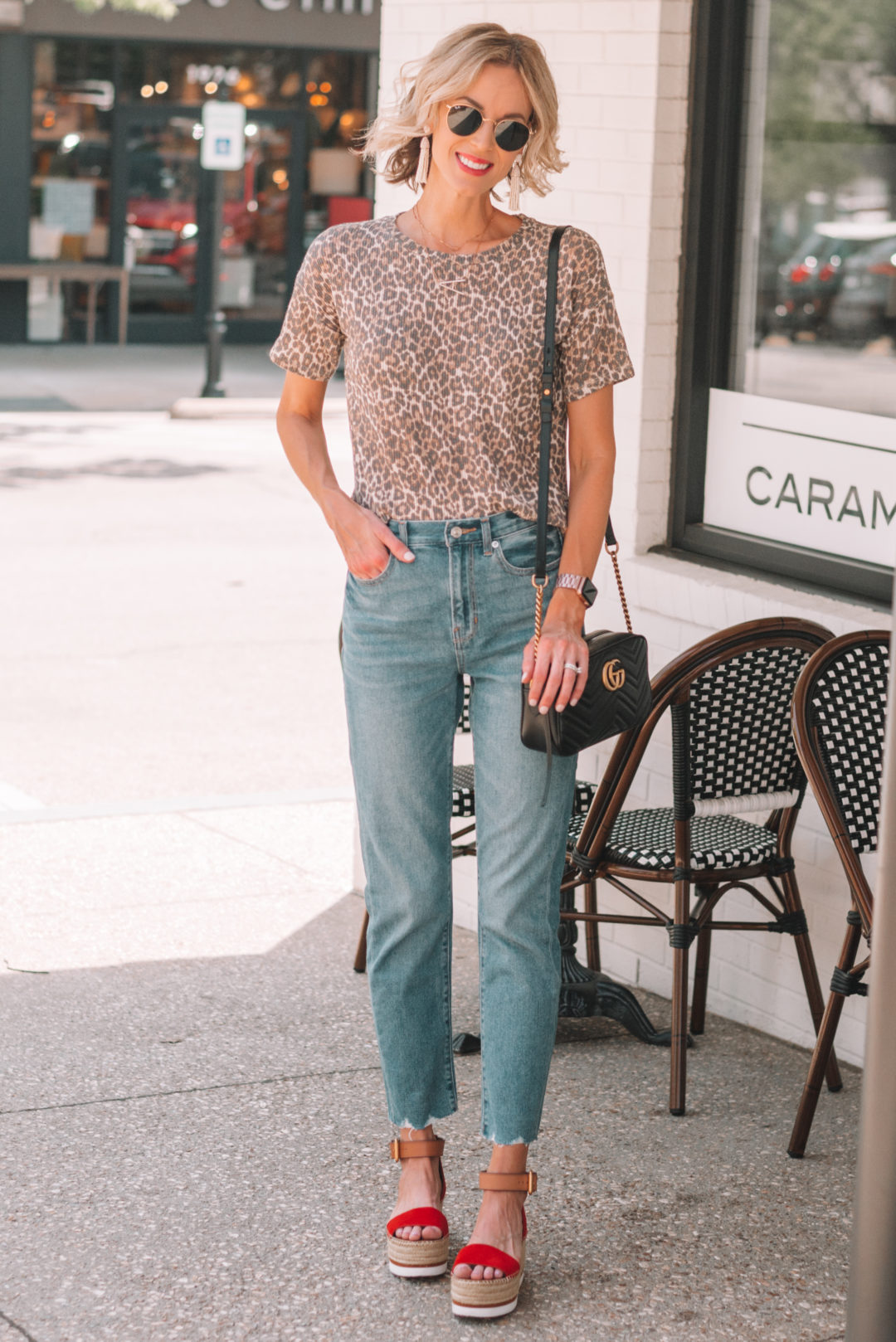 Leopard T-Shirt and Jeans - Straight A Style