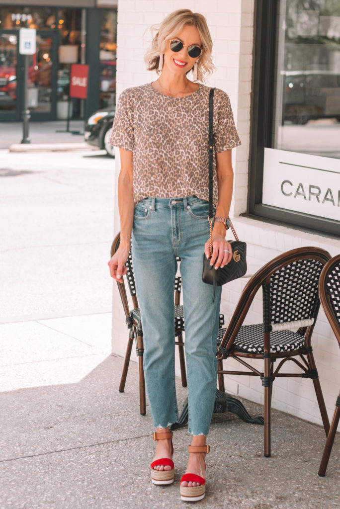 Leopard T-Shirt and Jeans - Straight A Style