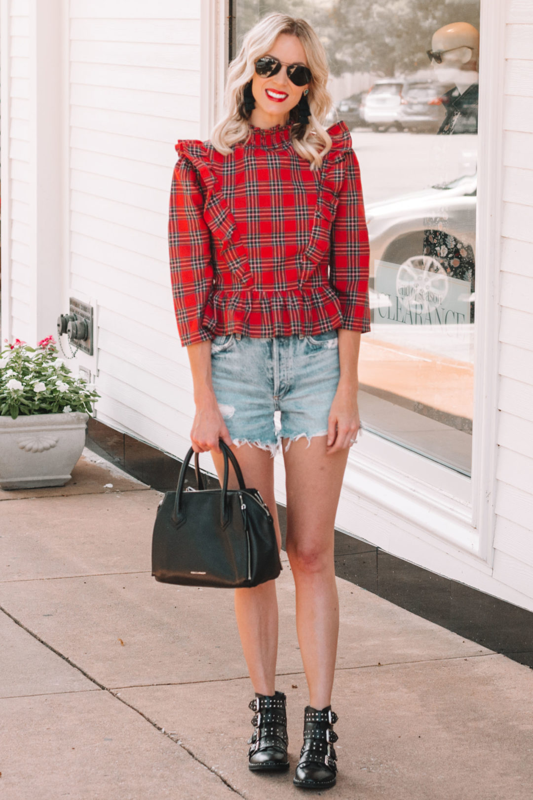 plaid shirt and shorts 3 Straight A Style