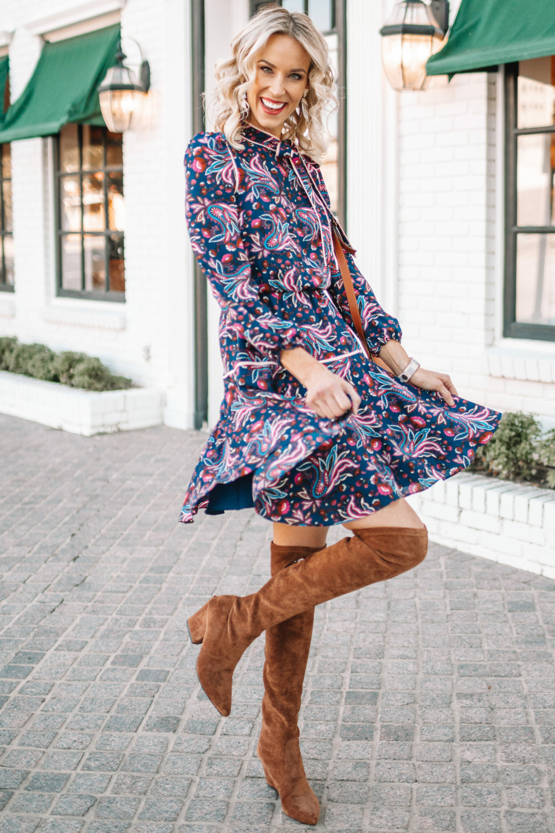 knee high boots dress outfit