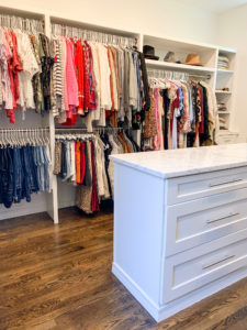 All White Walk-In Master Closet with Island - Master Closet Reveal ...