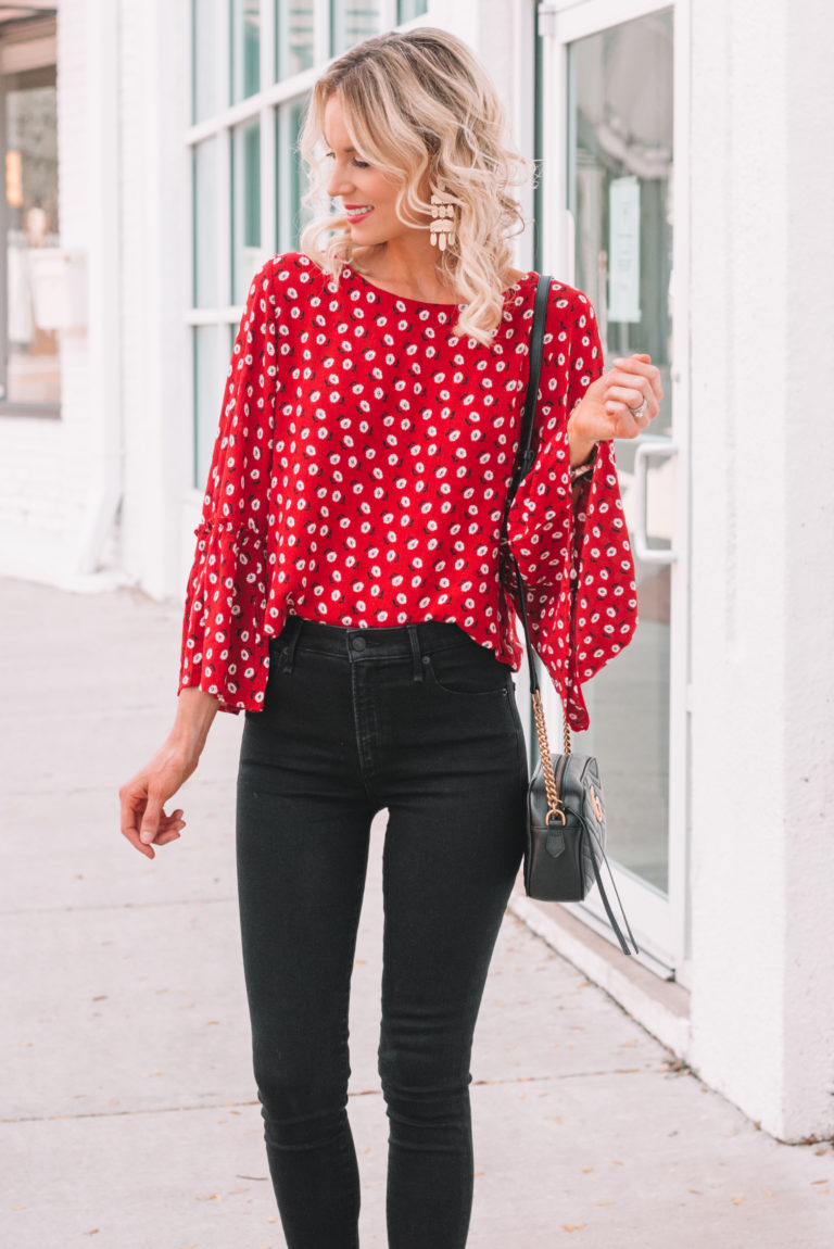 Pretty Red Blouse - Straight A Style