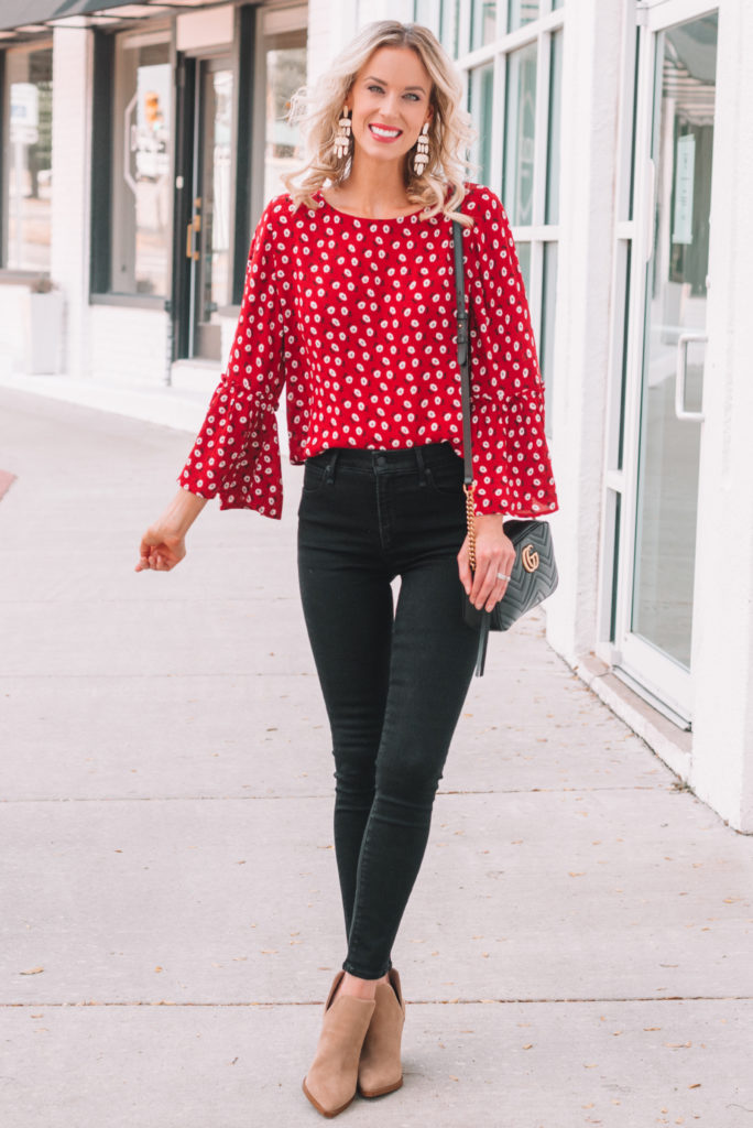 Pretty Red Blouse - Straight A Style