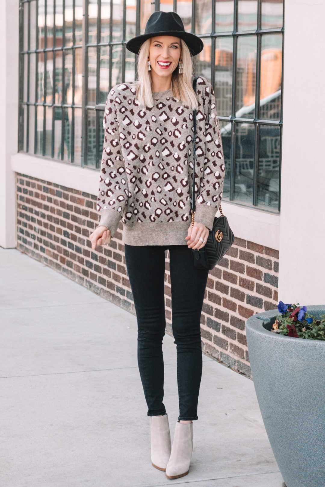 Leopard Sweater Outfit - Straight A Style