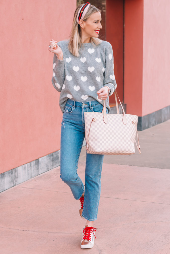 Heart Sweater with Leggings Outfit
