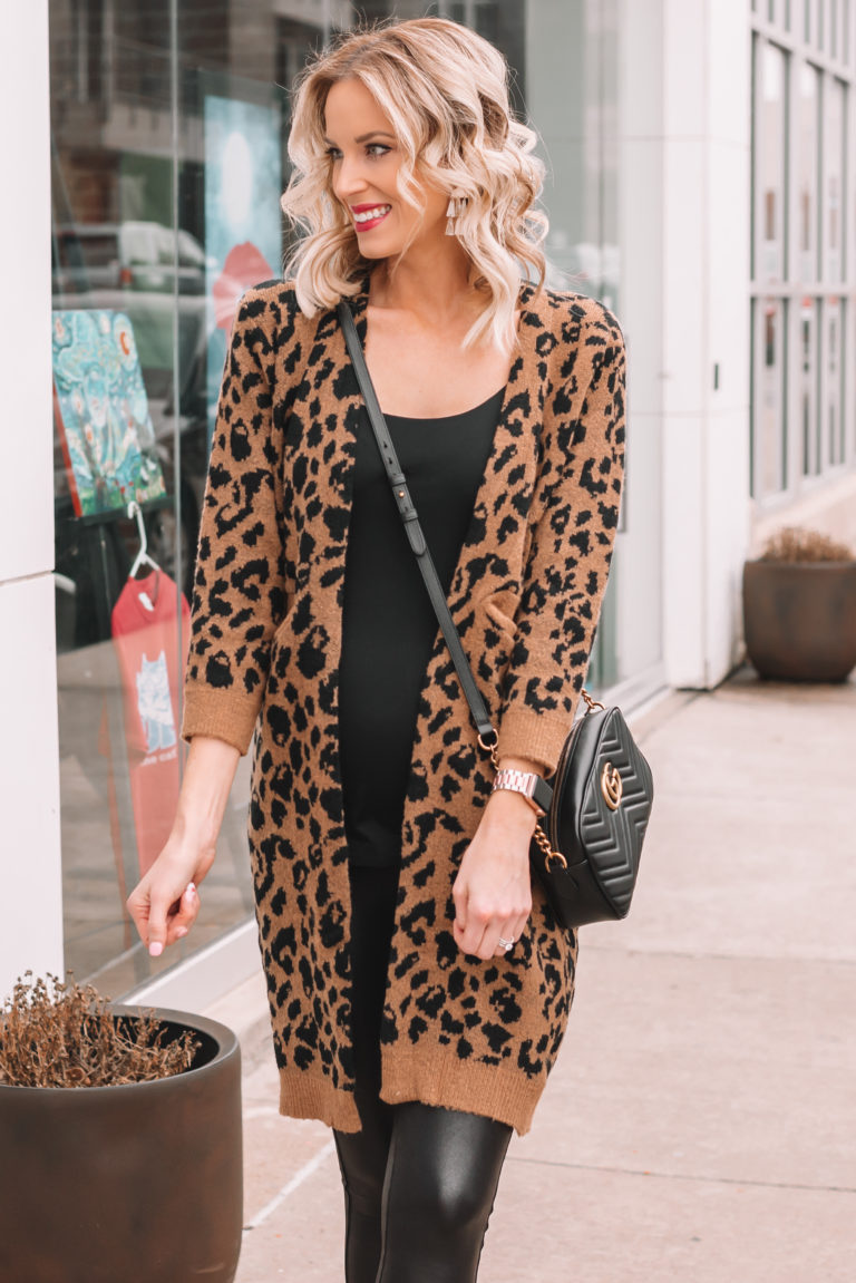 Leopard Cardigan and Leggings - Straight A Style