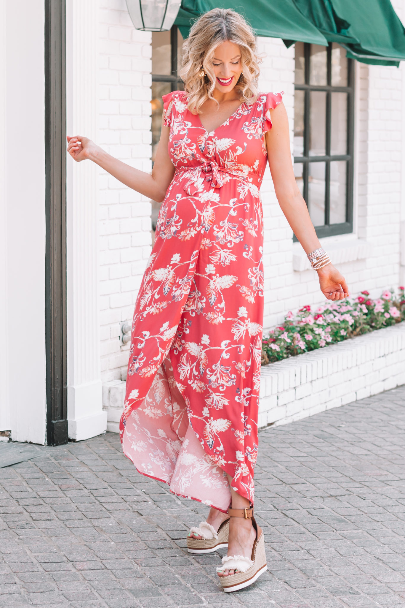 Floral Maternity Wrap Dress - Straight A Style