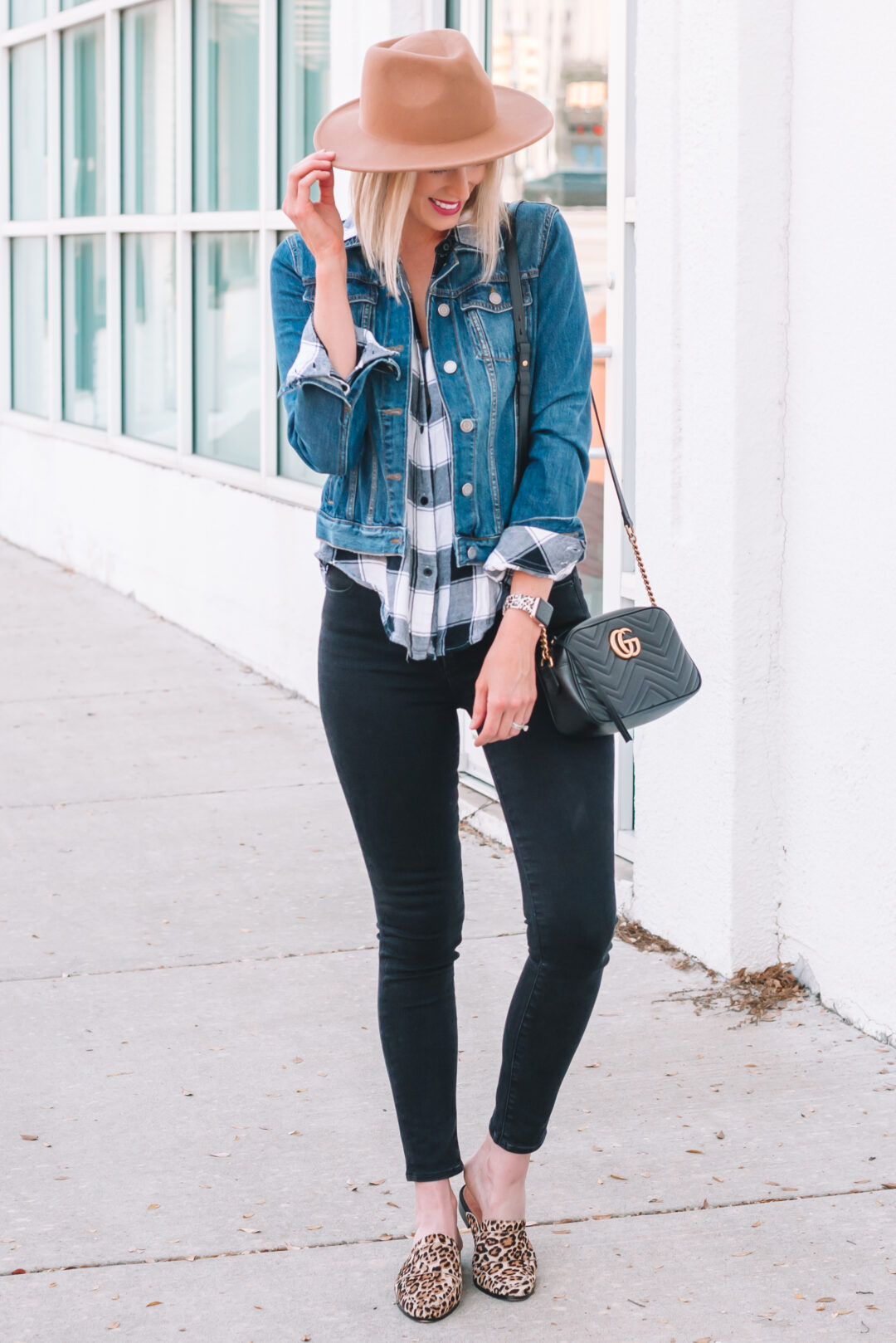 Black and White Plaid Flannel Top Outfit - Straight A Style