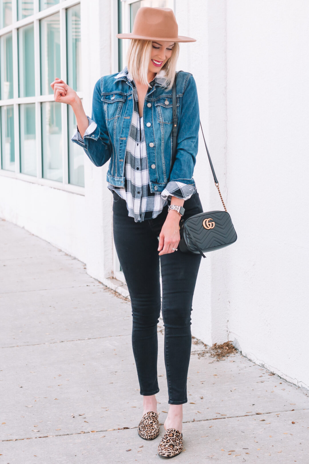 Black and White Plaid Flannel Top Outfit - Straight A Style
