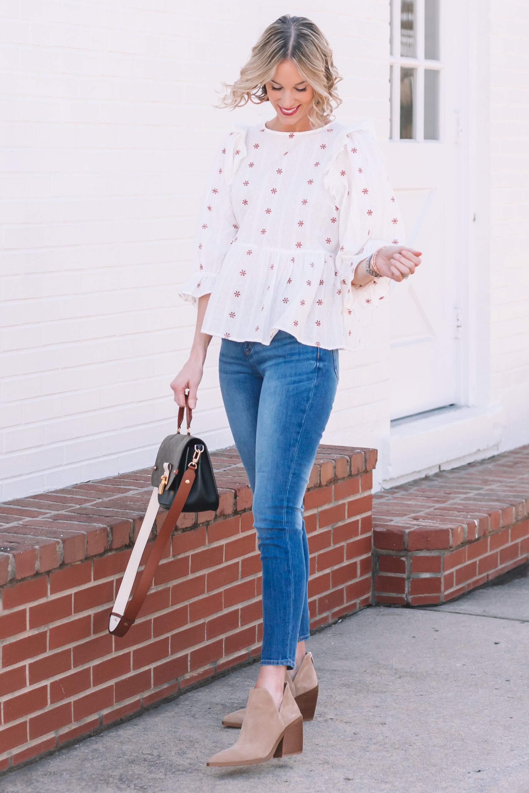 Target Embroidered Ruffle Top - Straight A Style