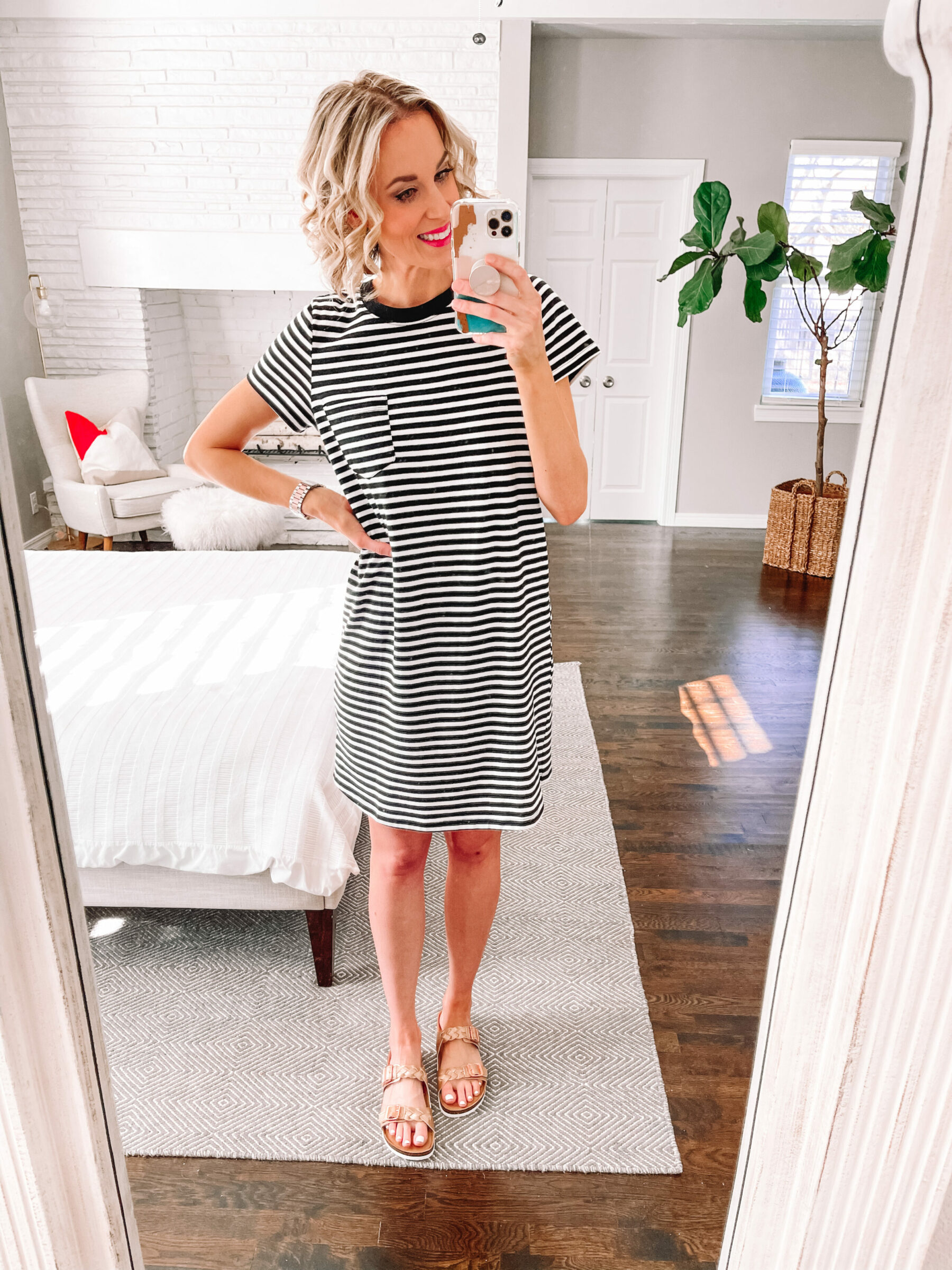 walmart striped dress reel 2 - Straight A Style