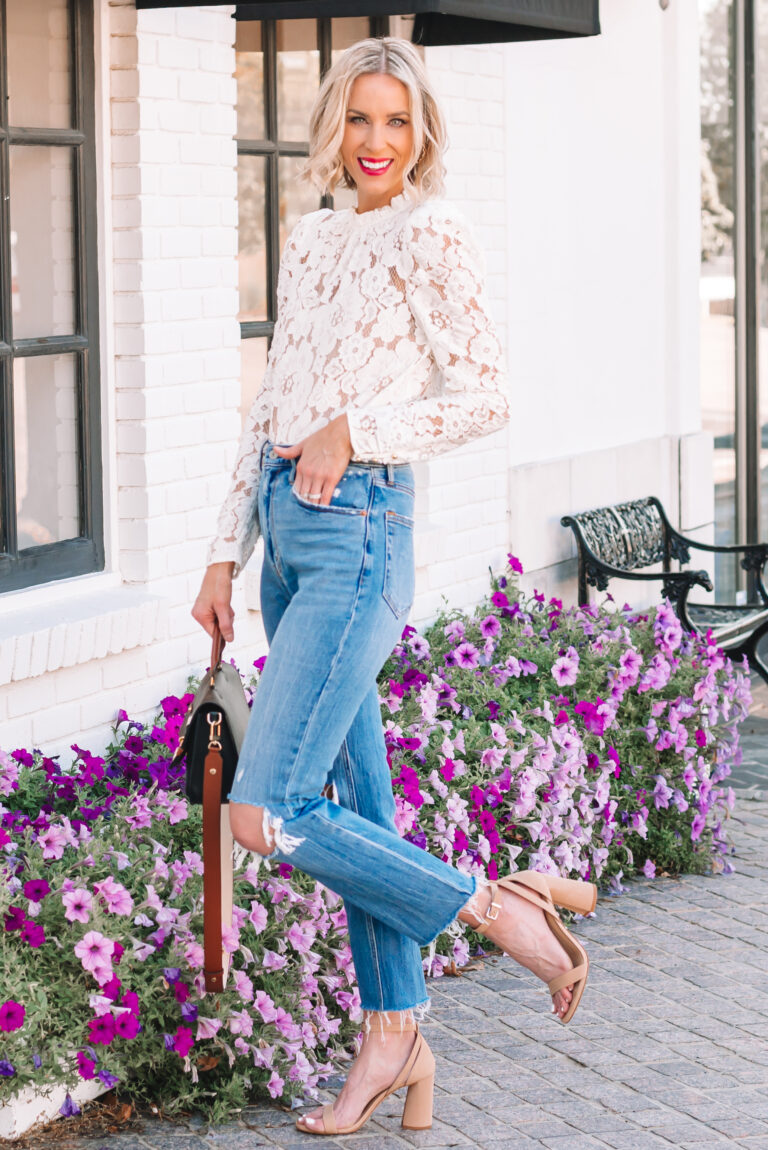 Gorgeous White Lace Blouse - Straight A Style