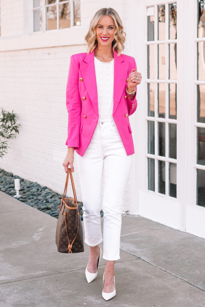 How to Wear a Bright Pink Blazer & What to Look for When Purchasing
