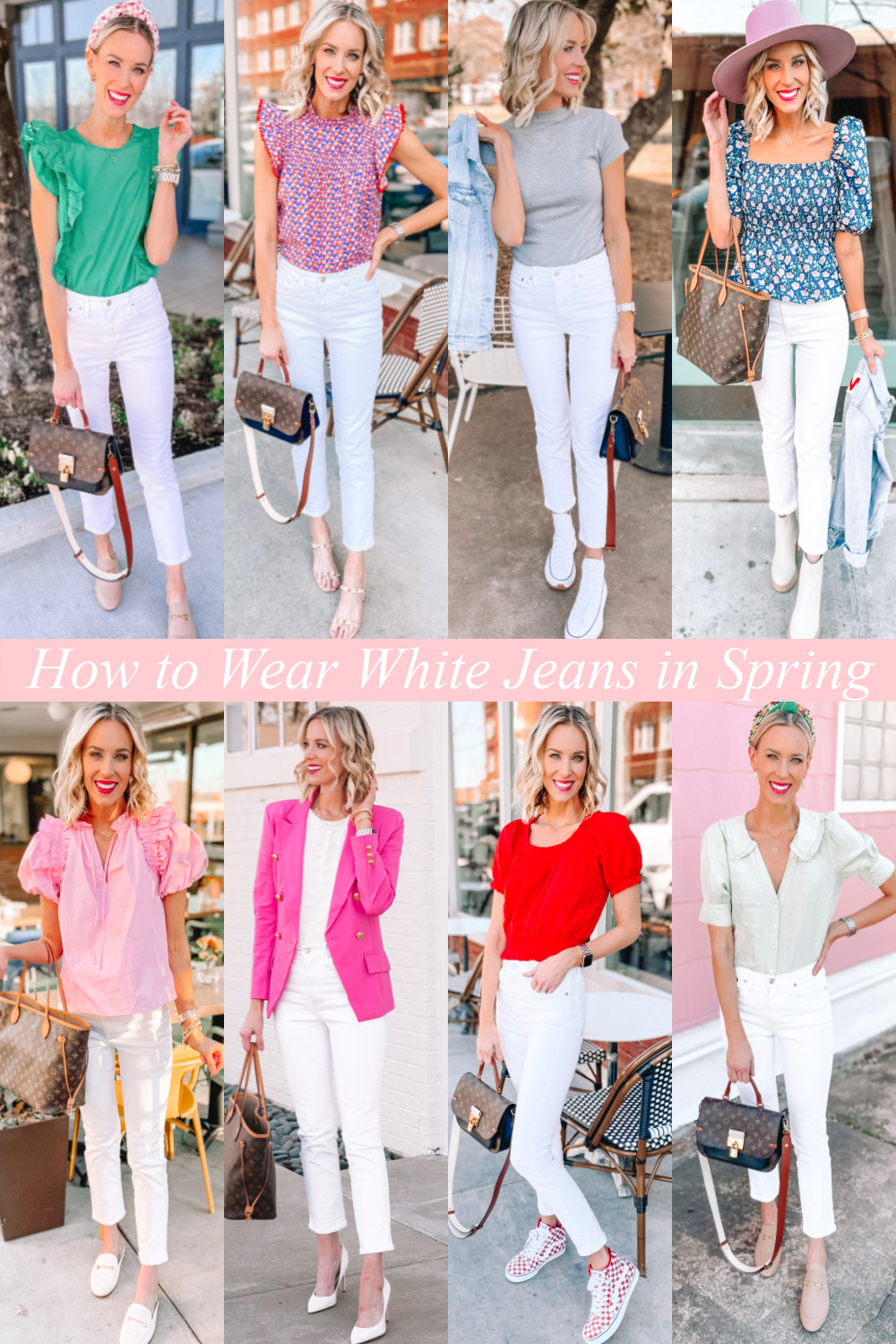 16 Outfits With White Jeans + Tips for Wearing White Jeans - Putting Me  Together
