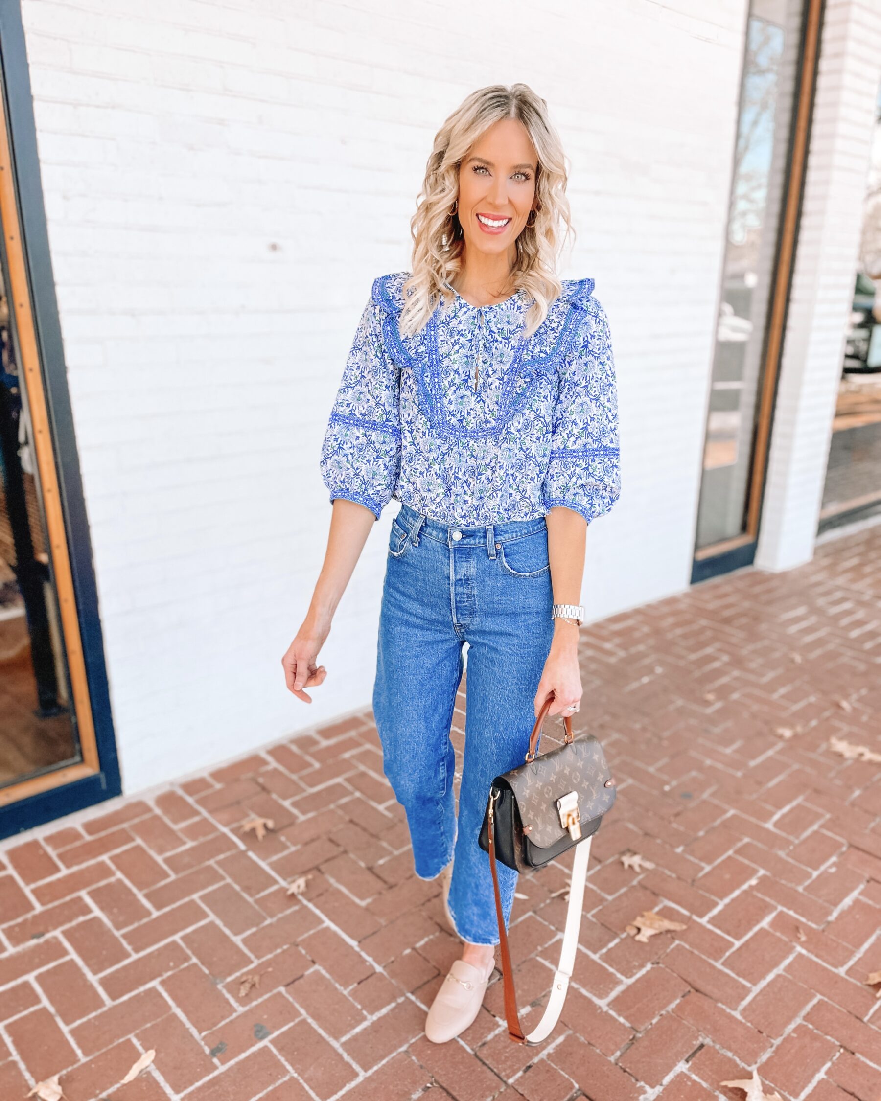 Gorgeous Printed Blouse Outfit - Straight A Style