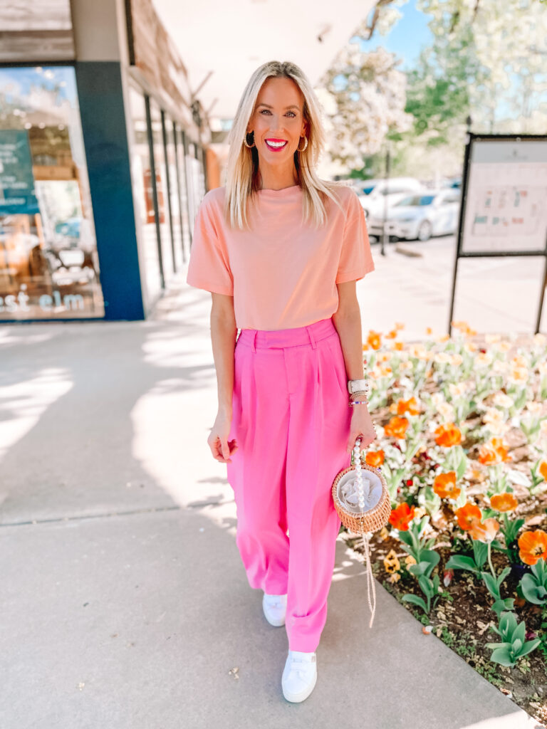Pink dress pants styled  Pink pants outfit, Outfits, Dress pants