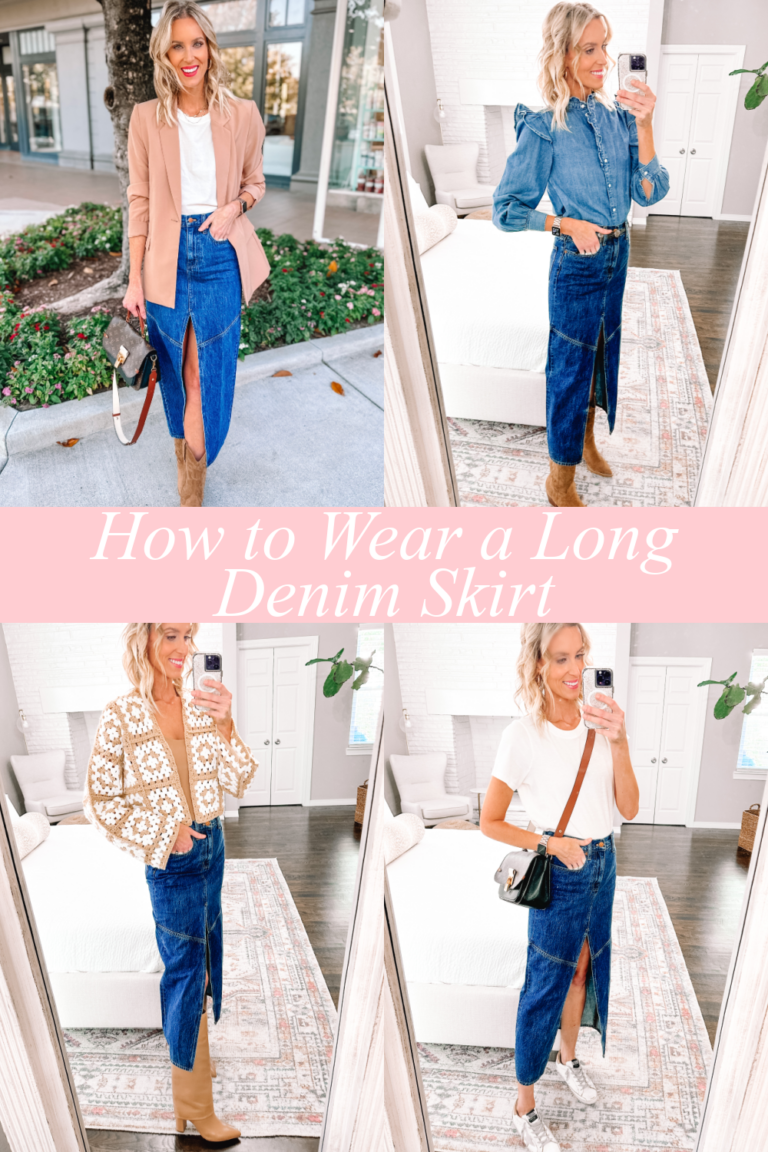 How to Wear a Long Denim Skirt - Straight A Style