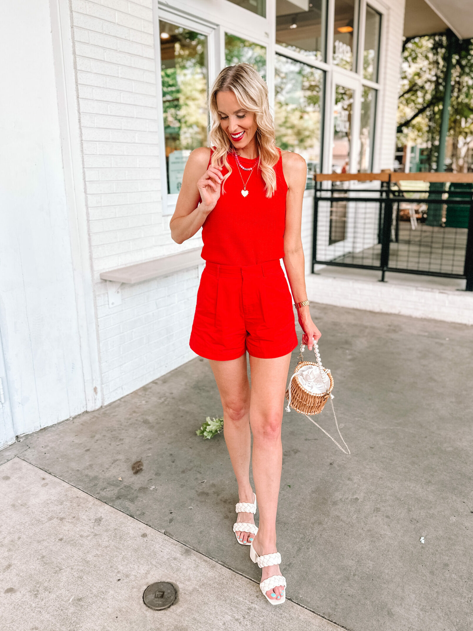 This monochrome red summer outfit is such a fun statement while the individual pieces can be mixed and matched so many other ways too! 