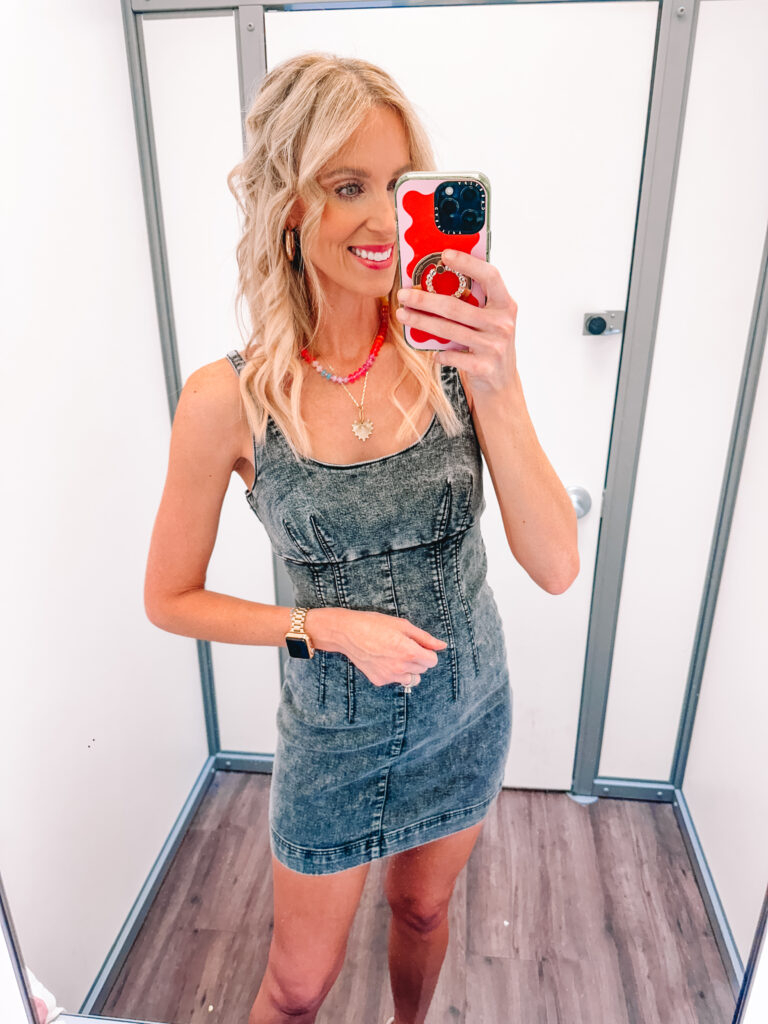 I am sharing 8 fall outfit ideas with pieces all in the $5-$23 price range. Can you believe it?! Workwear, lounge wear, and weekend wear all included! You will want this denim dress for your next country concert!